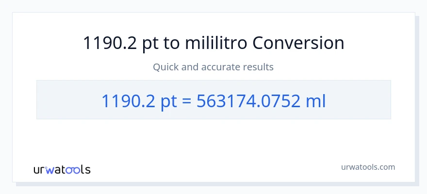 1190.2 Pints patungong mga mililitro na conversion
