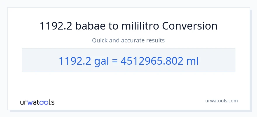 1192.2 Mga galon patungong mga mililitro na conversion
