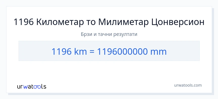 Конверзија од километри до милиметри: 1}