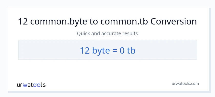 12 Bytes patungong Terabytes na conversion