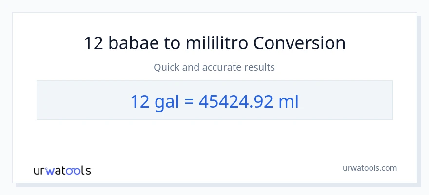 12 Mga galon patungong mga mililitro na conversion