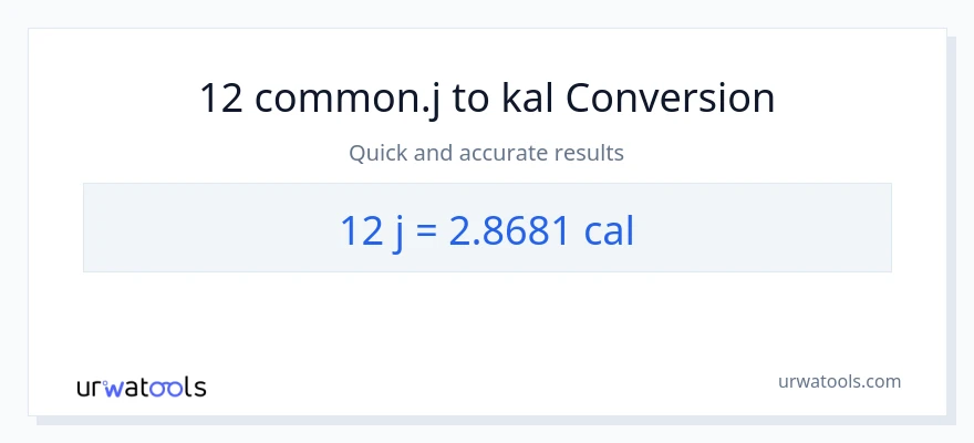 12 mga joule patungong mga kaloriya na conversion