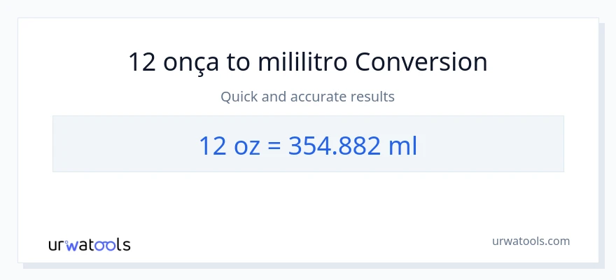 Conversão de 12 onças para mililitros