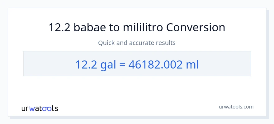 12.2 Mga galon patungong mga mililitro na conversion