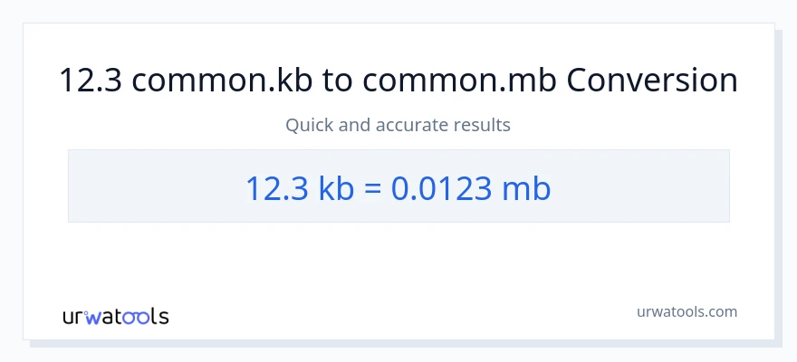 12.3 Kilobytes patungong Megabytes na conversion