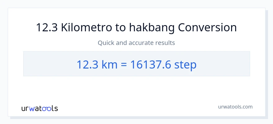 12.3 Kilometro patungong mga hakbang na conversion