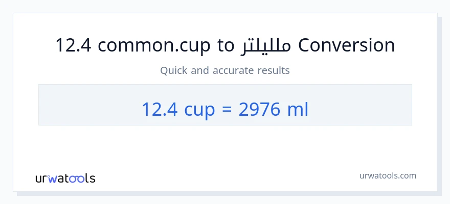 التحويل من 12.4 أكواب إلى ملليلتر