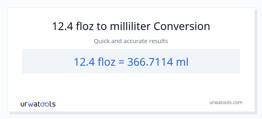 12.4 flydende ounces til milliliter konvertering