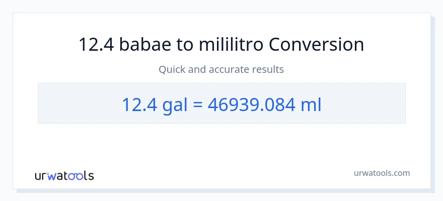 12.4 Mga galon patungong mga mililitro na conversion