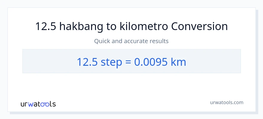 12.5 mga hakbang patungong Kilometro na conversion