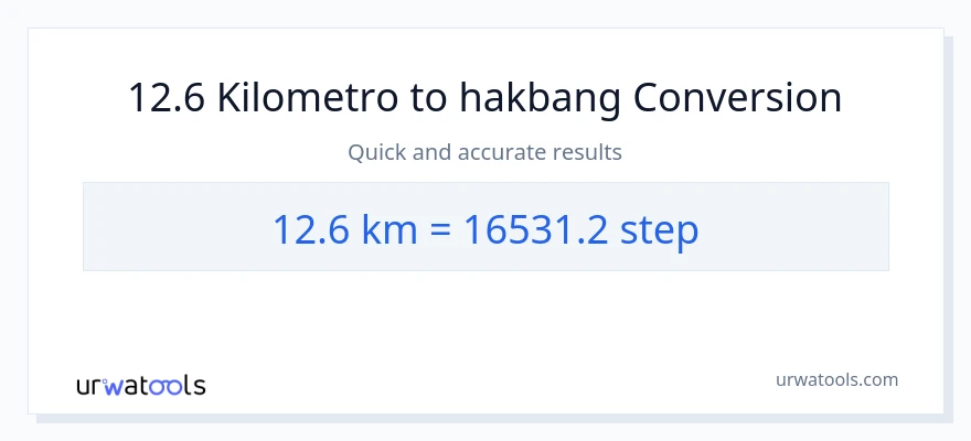 12.6 Kilometro patungong mga hakbang na conversion