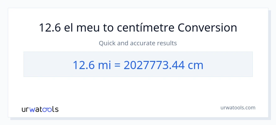 Conversió de 12.6 milles a Centímetres