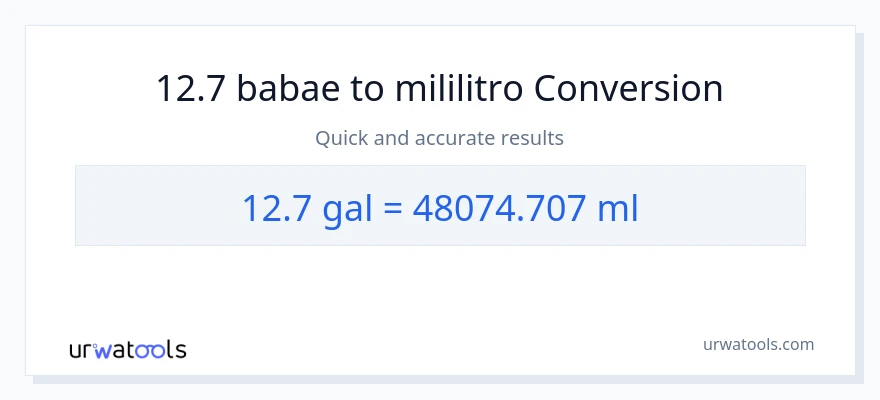12.7 Mga galon patungong mga mililitro na conversion