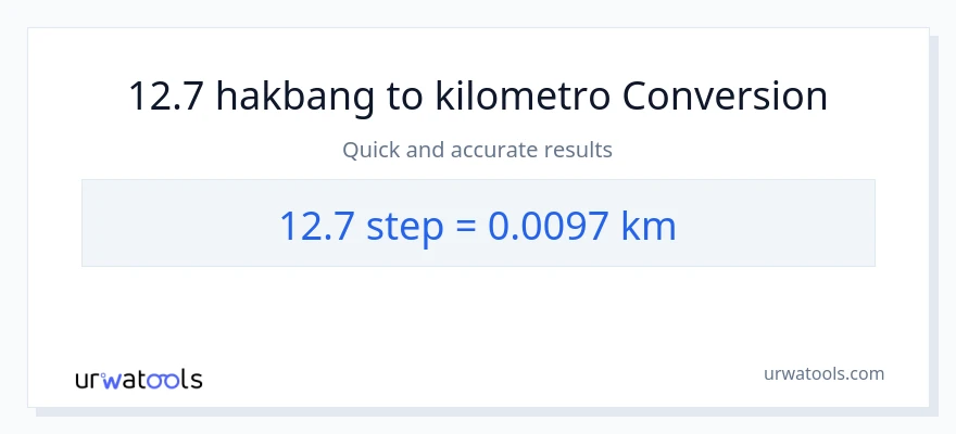 12.7 mga hakbang patungong Kilometro na conversion