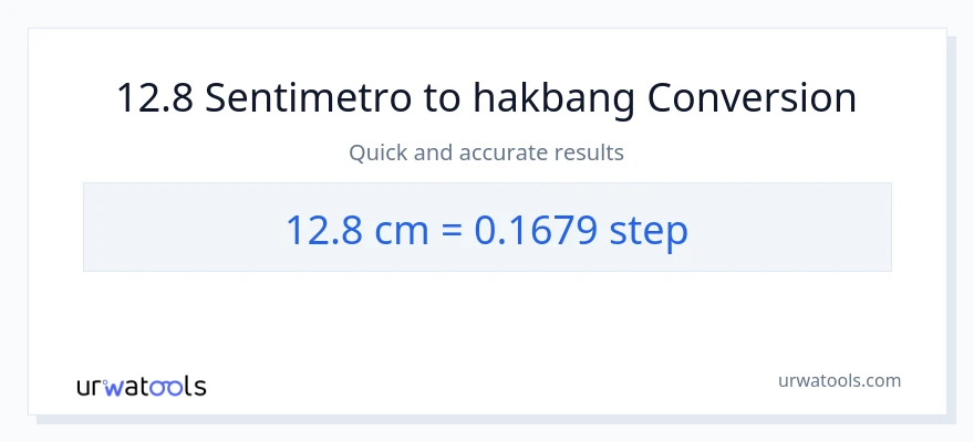 12.8 Mga Sentimetro patungong mga hakbang na conversion