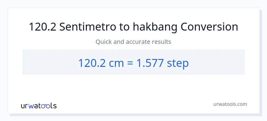 120.2 Mga Sentimetro patungong mga hakbang na conversion