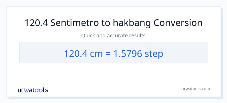 120.4 Mga Sentimetro patungong mga hakbang na conversion