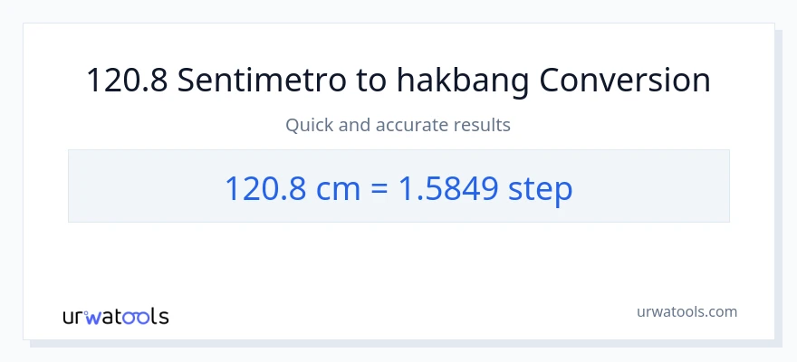 120.8 Mga Sentimetro patungong mga hakbang na conversion