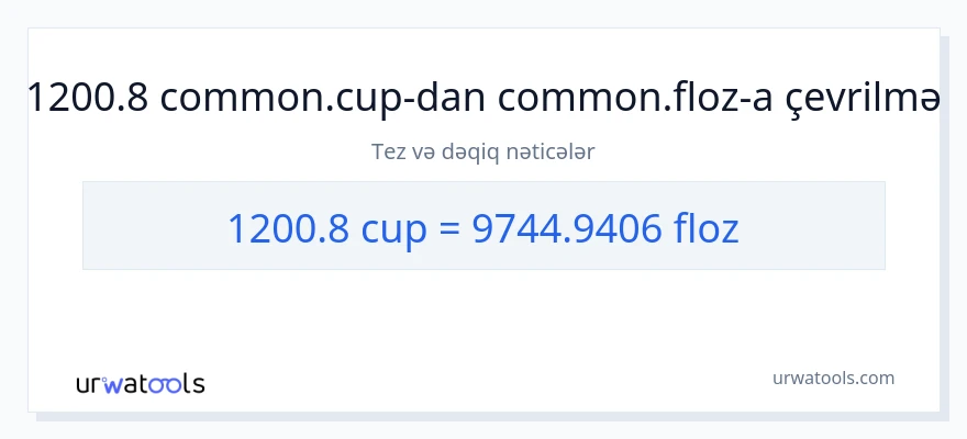 1200.8 fincanlar-dən maye unsiya-ə çevrilmə