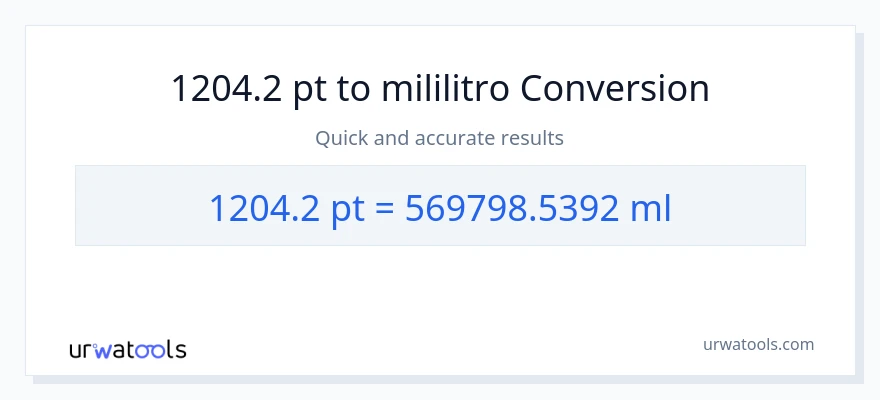 1204.2 Pints patungong mga mililitro na conversion