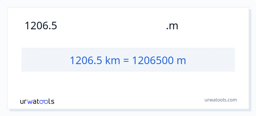1206.5 কিলোমিটার থেকে মিটার রূপান্তর