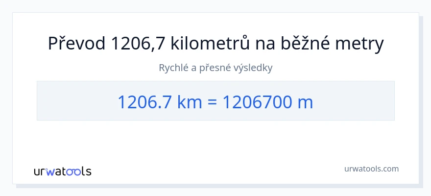 Konverze z kilometry na Měřiče: 1206.7