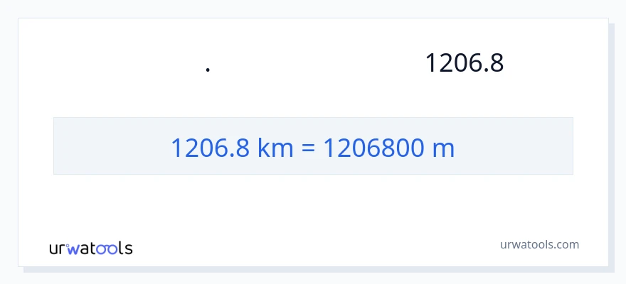 המרה של 1206.8 קילומטרים ל- מטרים