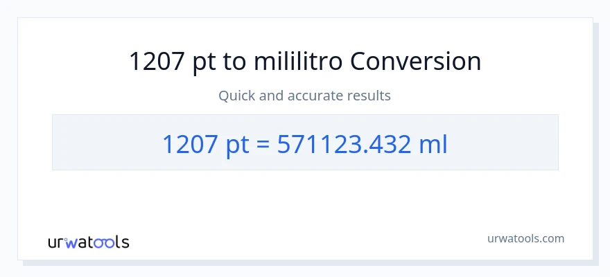 1207 Pints patungong mga mililitro na conversion
