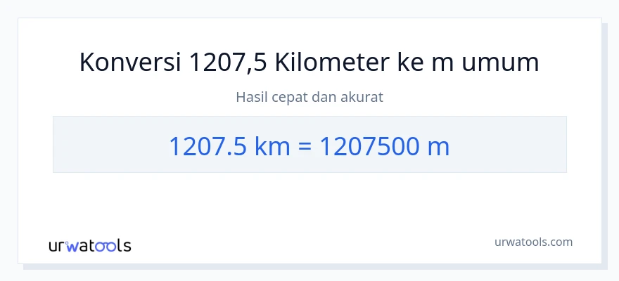 Konversi 1207.5 kilometer ke Meter