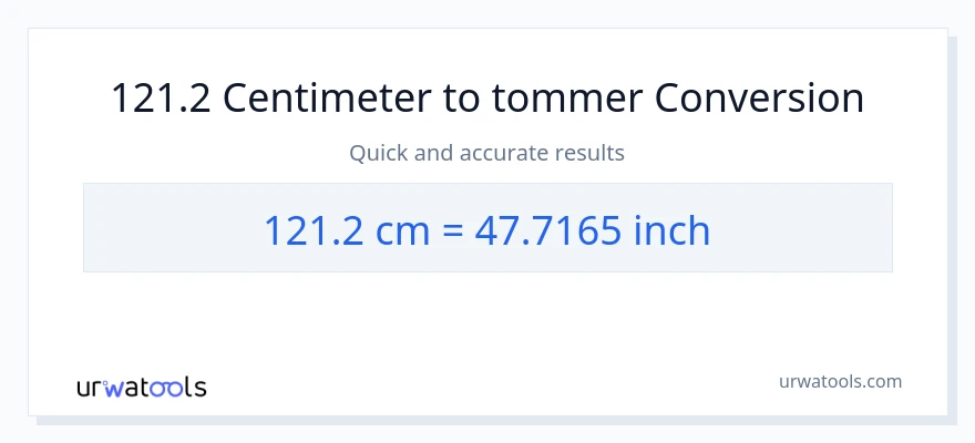 121.2 Centimeter til Tommer konvertering