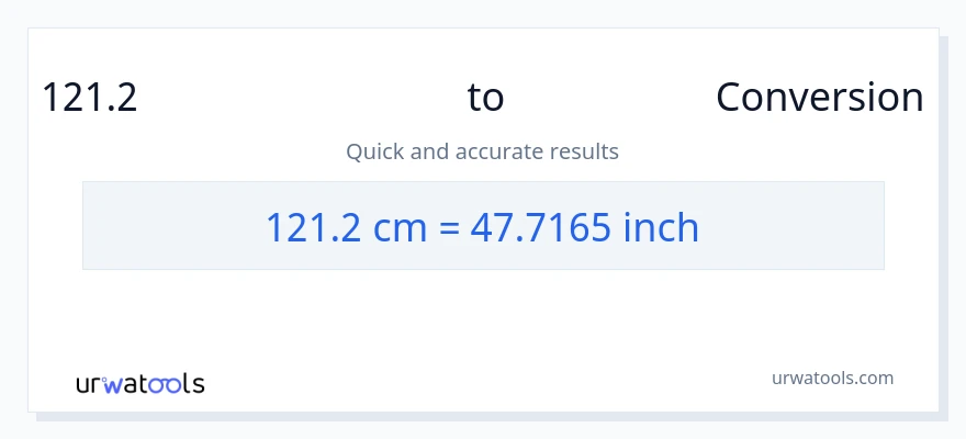 121.2 சென்டிமீட்டர்கள் இலிருந்து அங்குலம் வரை மாற்றம்