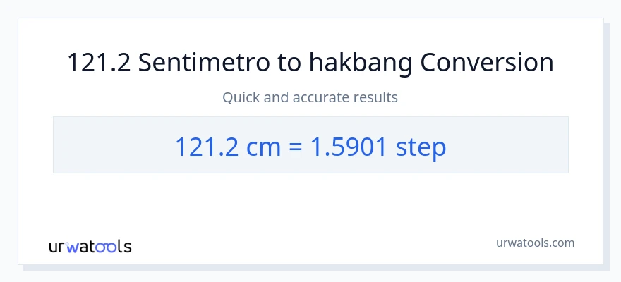 121.2 Mga Sentimetro patungong mga hakbang na conversion
