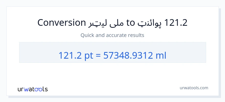 121.2 Pints ته ملی لیټرونه بدلون