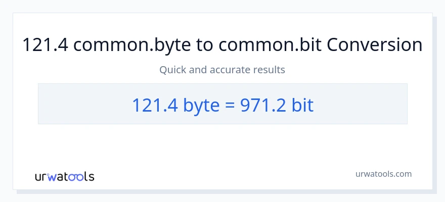 121.4 Bytes patungong Bits na conversion