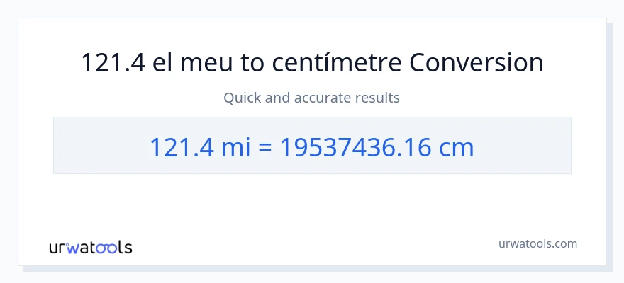Conversió de 121.4 milles a Centímetres