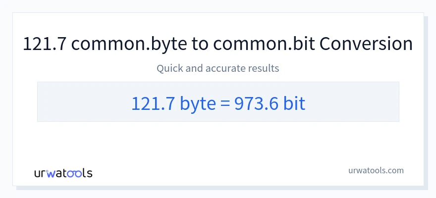 121.7 Bytes 到 Bits 轉換