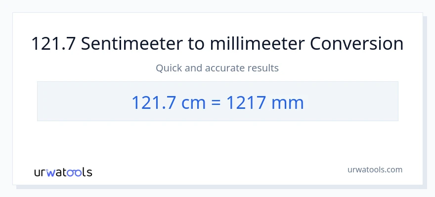 121.7 Sentimeetrid konversioon millimeetrid-ks