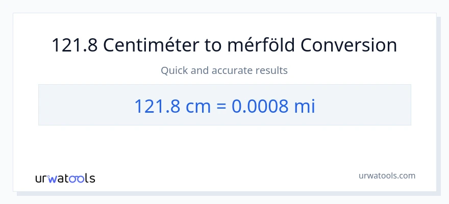 121.8 Centiméter - mérföld konverzió