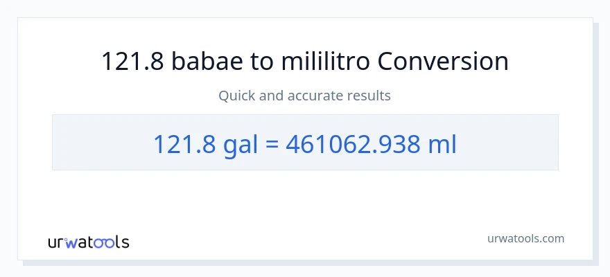 121.8 Mga galon patungong mga mililitro na conversion