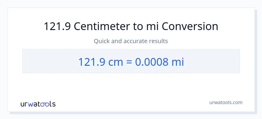 121.9 Centimeter til miles konvertering