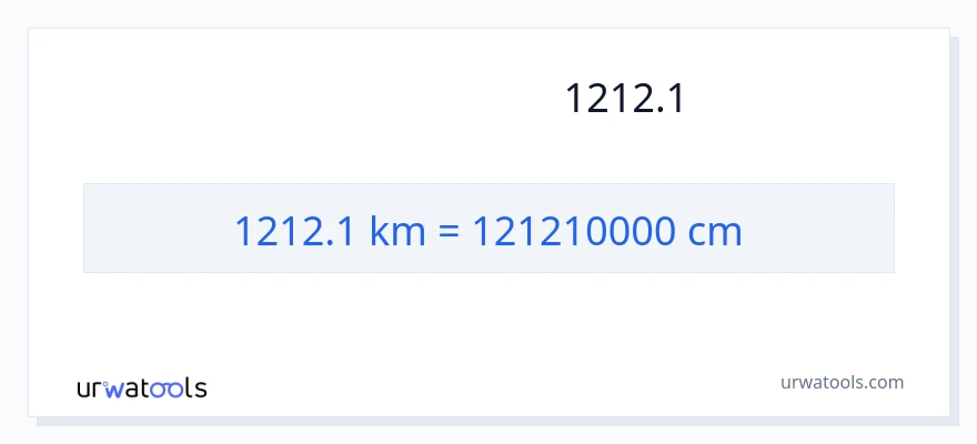 המרה של 1212.1 קילומטרים ל- סנטימטרים