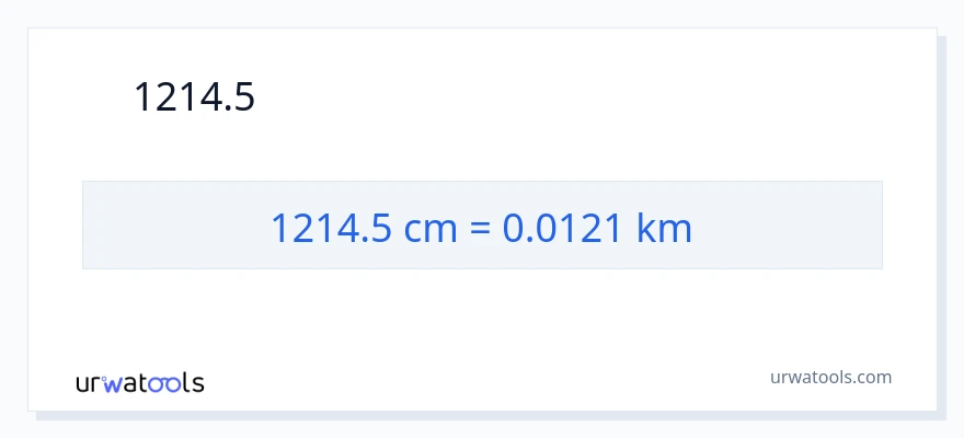 1214.5 সেন্টিমিটার থেকে কিলোমিটার রূপান্তর
