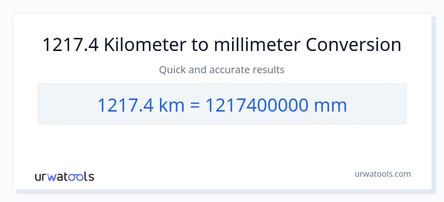 1217.4 Kilometers to millimeters conversion