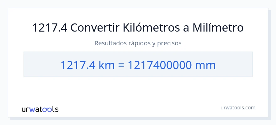 Conversión de 1217.4 kilómetros a milímetros