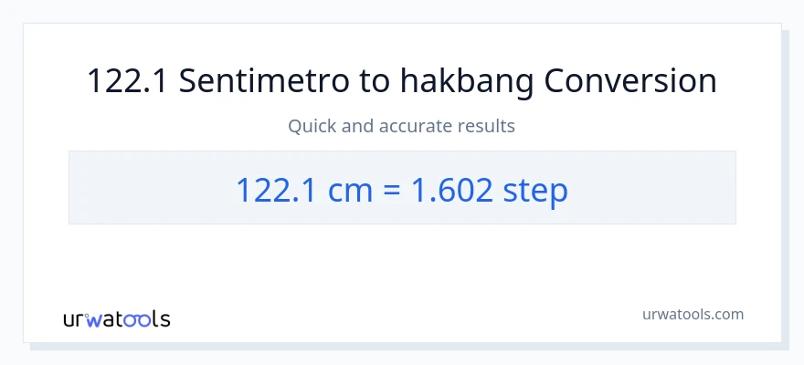 122.1 Mga Sentimetro patungong mga hakbang na conversion