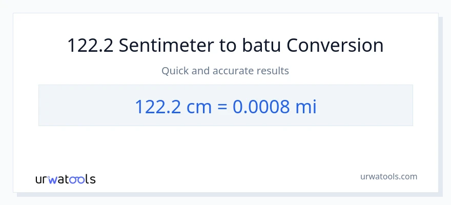 Penukaran 122.2 Sentimeter kepada batu