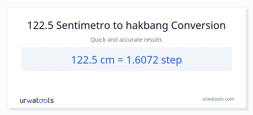 122.5 Mga Sentimetro patungong mga hakbang na conversion