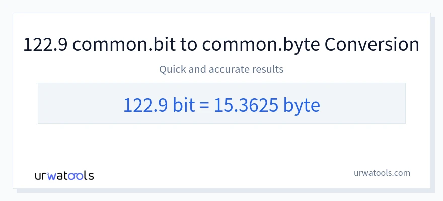 122.9 Bits 到 Bytes 轉換