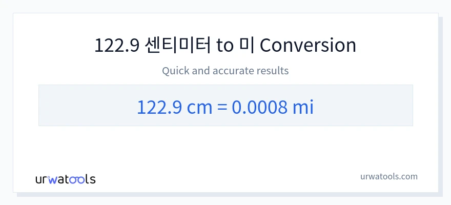 122.9 센티미터에서 마일으로의 변환