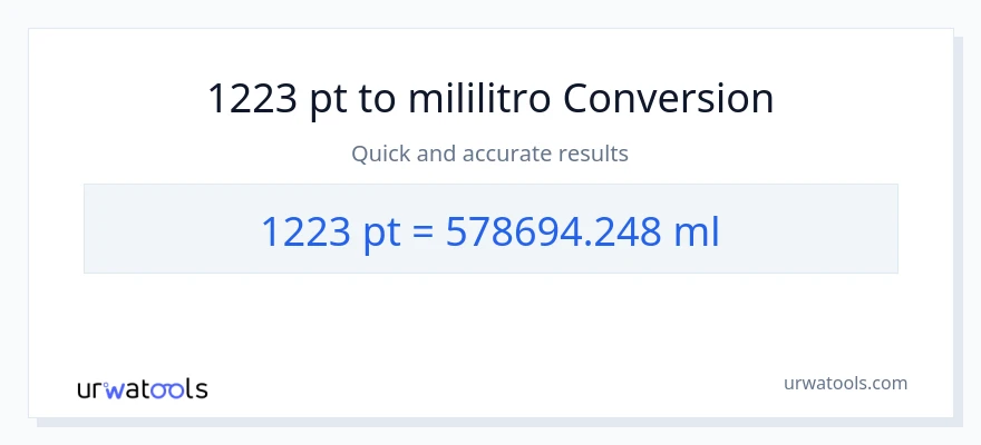 1223 Pints patungong mga mililitro na conversion